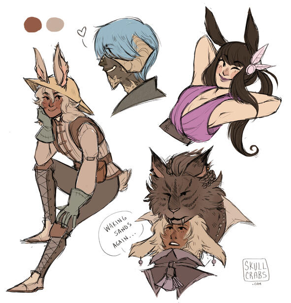 FFXIV character sketch page